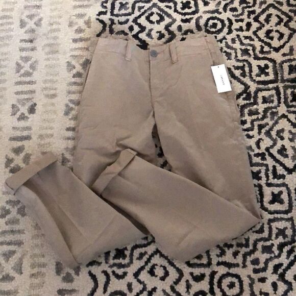 J Brand Womens Chino Inez Trousers Straight Parchment Beige Size 24 NWT - Picture 2 of 5
